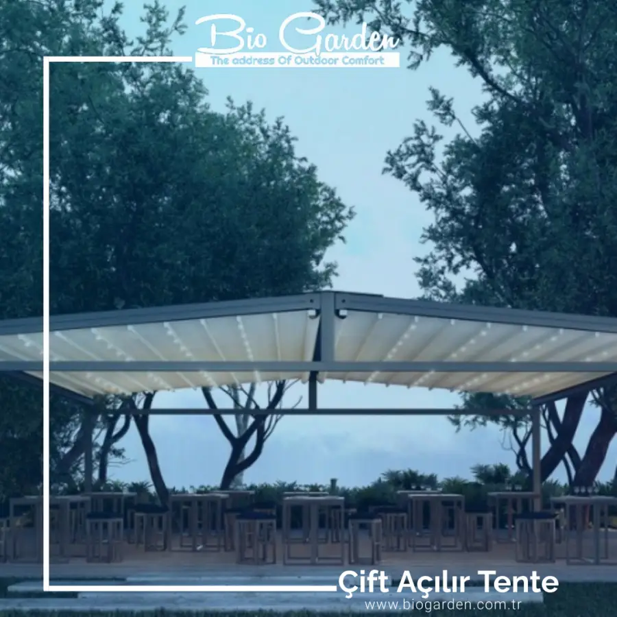 Çift Açılır Pergola Tente